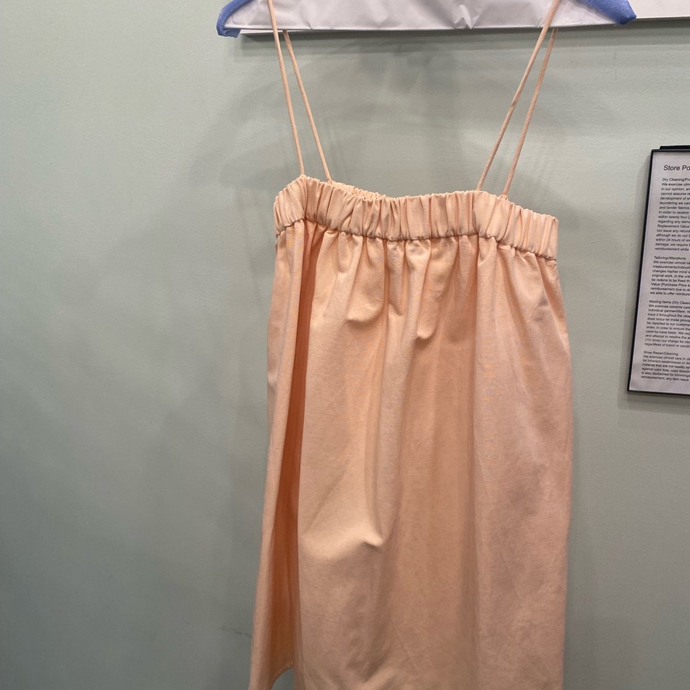 Chic Peach Spaghetti Strap Dress